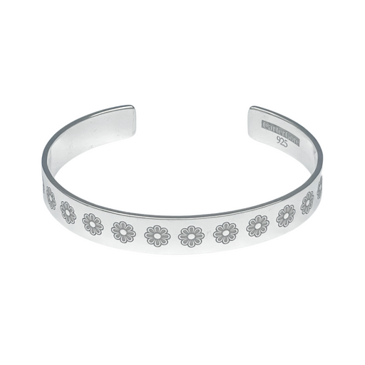 Daisy Flower Engraved Bangle