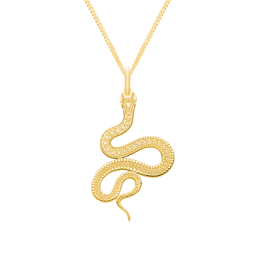 Gold Snake Pendant Necklace