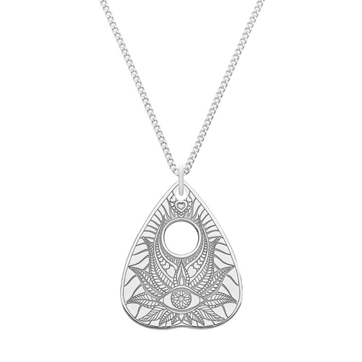 Planchette - Lotus Flower Solid Silver Pendant
